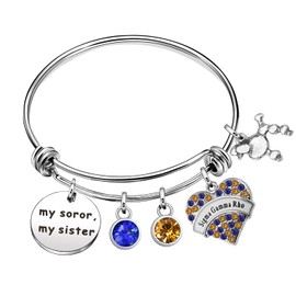 Greek Sorority Gift SGRho Sorority Jewelry My Soror My Sister Paraphernalia Bracelet 1922 Sisterhood Gift for Women Girls, Crystal, crystal