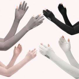 Women's Fingerless Cooling Arm Sleeves for UV Protection, Driving, Golf, and Hiking OP Pink 2ea