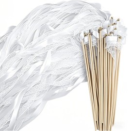 Pack of 50 Wedding Walls, White Wedding Walls, Streamers with Bells, Used for Weddings, Birthdays, Parties, Holiday Parties