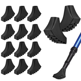 Muyohix Pack of 12 Nordic Walking Poles, Rubber Buffers, Nordic Walking Pads, Trekking Rubber Buffer for Most Walking Poles and Nordic Walking Poles (10-11 mm)