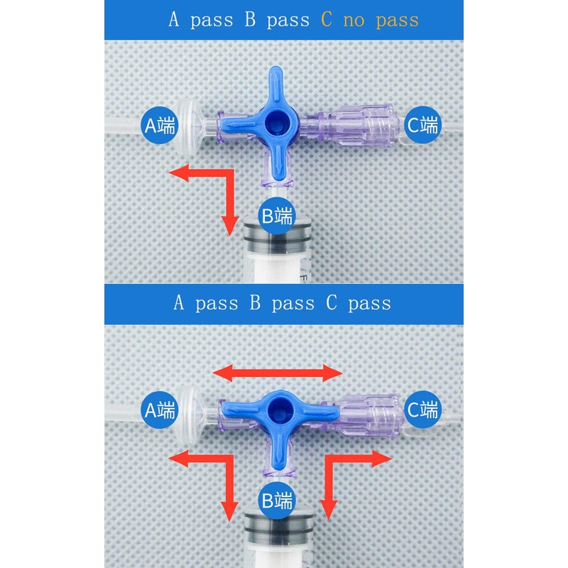 ToToT 5pcs Disposable Medical Three Way Valve 3-Way Stopcocks with
