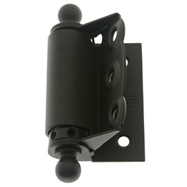 IDHBA 80320-10B Professional Grade Quality Solid Brass Half Surface Adjustable Spring Screen Door Hinges with Ball Finials, Oil-Rubbed Bronze, Pack of 2