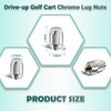 Drive-up Golf Cart Chrome Lug Nuts fits Yamaha/GEM Models 12MMx1.25-Pack