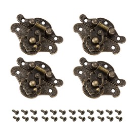 METALLIXITY 4pcs 38mm x 30mm Zinc Alloy Toggle Catch Lock Latch for Cabinet Box Suitcase Bronze Tone