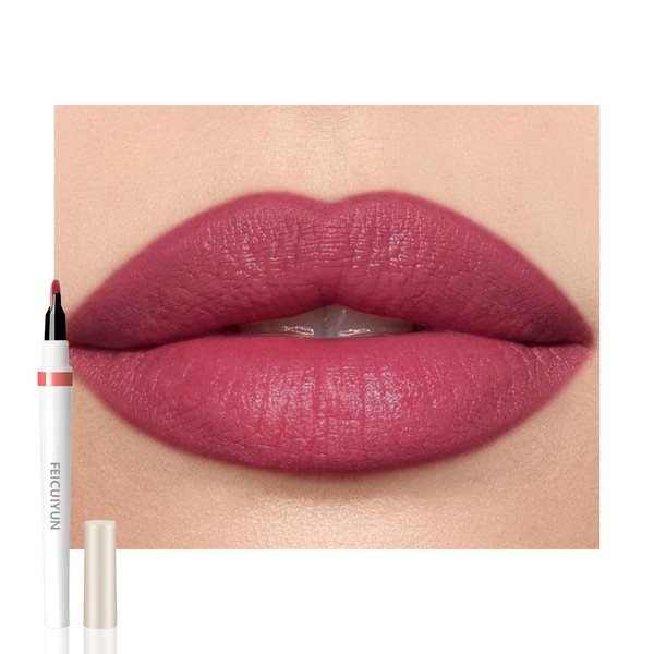 FeiCuiYun Matte Calligraphy Liquid Lip Liner Lipstick Pencil, Wine Red