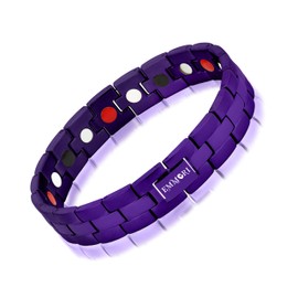 Emmori Emmori Stainless Steel Bracelet For Men and Women,Ultra Magnetic Bracelets for Men with 3500 Gauss Magnets,Adjustable Length With Tool (Purple)