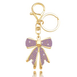 ICHRATI Novelty Purple Bow Keychains Gifts for Women Girls Cute Kawaii Key Chain Charms for Car Keys Purse Handbag Backpack Bag Aesthetic Stylish Cute Kawaii Keyring Decoration