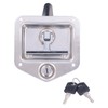 Trailer Door Latch T Handle with 2‑Key Stainless Steel Chrome