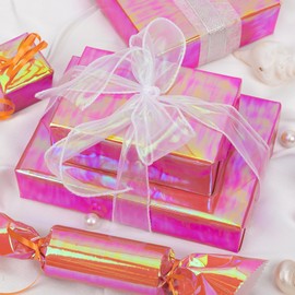 Homeral Iridescent Wrapping Paper Roll-46.8 sq.ft. Ombre Foil Plum for Christmas, Birthday, Wedding, Bridal Shower, Party-17inch x 32.8ft