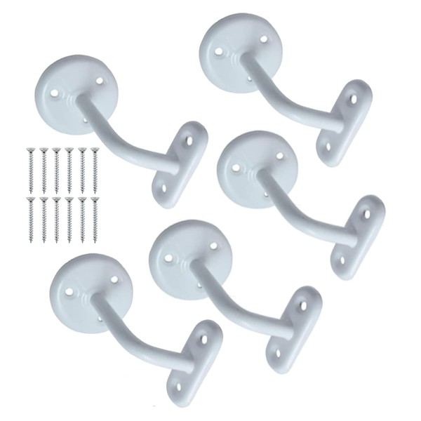 White Handrail Brackets Stair Handrail Bracket Bannister Support Handrails 63mm