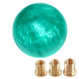WENJTP Marble Style Round Ball Shift Knob - Universal Fit for 5 & 6 Speed Manual/Automatic Vehicles, with 3 Adapters HTRACING (Light Green)