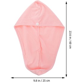 Mikikit Toalla de Microfibra para Secar la Cabeza Alta Absorción y Secado Rápido, Gorra Práctica para Cabello en Maquillaje y Lavado Facial, Color Rosa