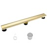 KIRLYSTONE 24-Inch Linear Shower Drain Brushed Gold, Rectangular Gold Shower
