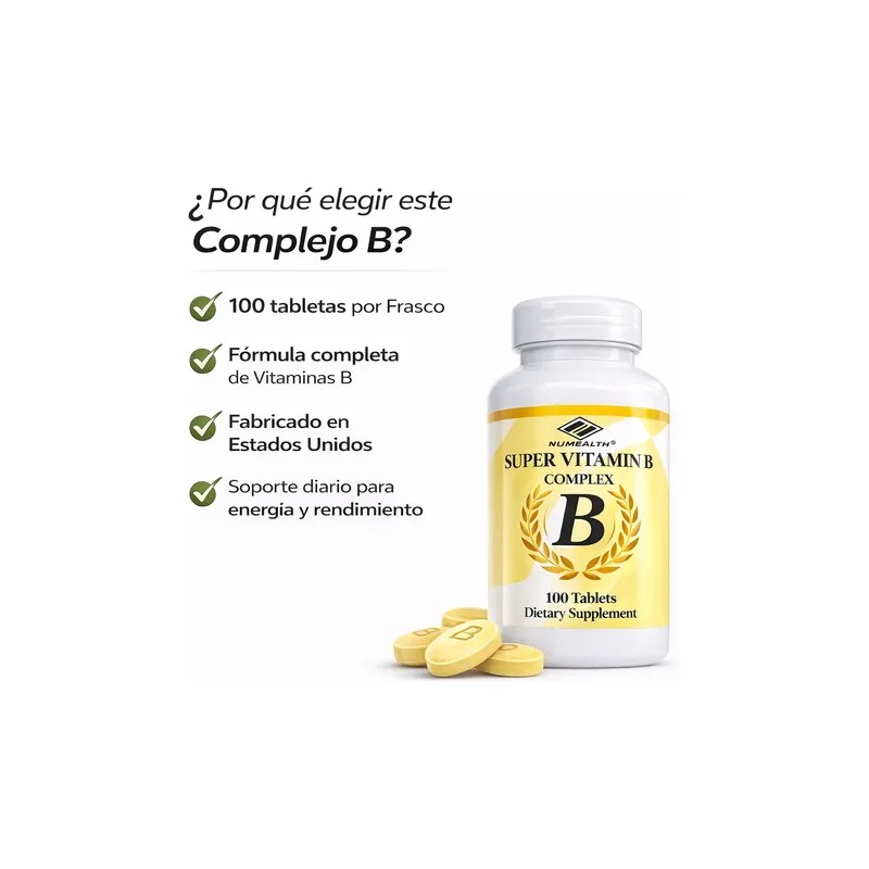 Complejo B 100 Capsulas Vitamina B1 B6 B12 Energia