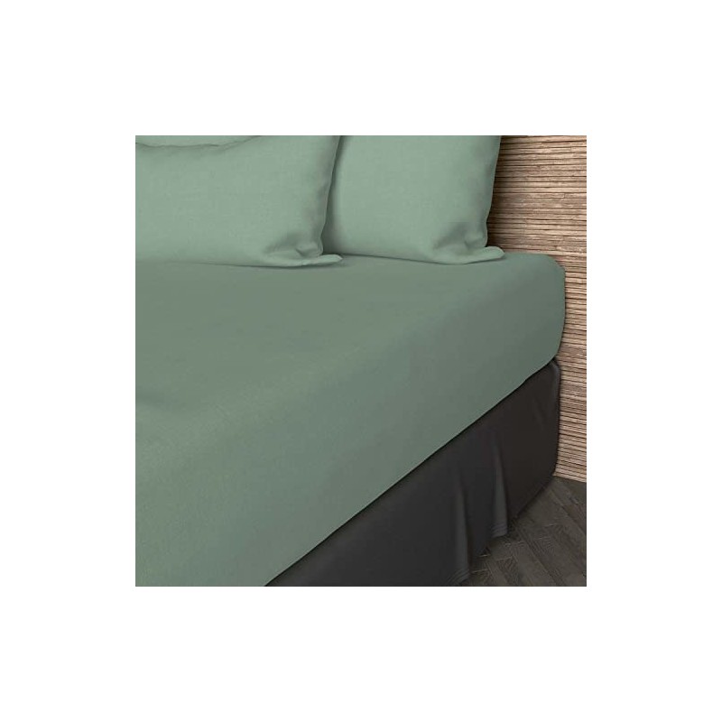 Soleil d'ocre, Plain Cotton Fitted Sheet, 57 Thread Count, 200