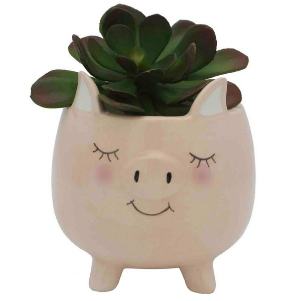 Streamline Imagined Ceramic Pig Planter Pot