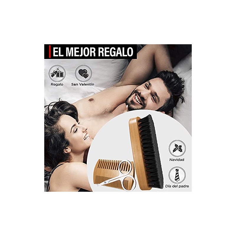 Timotech Kit de peine, cepillo y tijeras para cabello, barba
