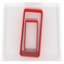 Custom Cutters Rectangle Shape Cookie Cutters | Plastic Cutters for Baking, Fondant, Clay, Pastry, Icing, Jewellery (5CM + 8CM) v2