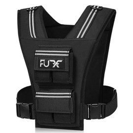 FUFF Adjustable Weighted Vest - 20lbs/30lbs/40lbs Weights with Reflective Stripe, Weight Vest Man Workout Vest for Strength Training Running Walking