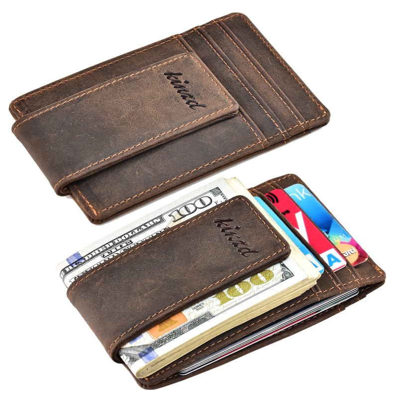 kinzd Money Clip, Front Pocket Wallet, Leather RFID Blocking Strong
