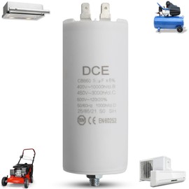 TECHZOCO Starting Capacitor Electric Motor, Capacitor for Swimming Pool Pump, Motor Run Capacitor, Continuous Operating Capacitor, 450 V, 4 Pin / M8, Capacity: 5.0µF