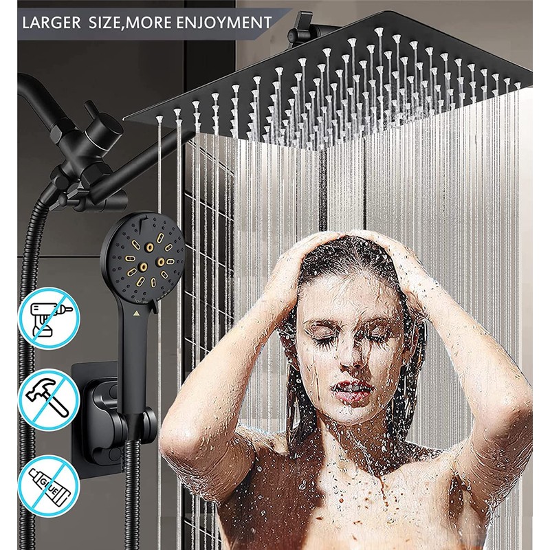Shower Head, 10'' High Pressure Rain Shower Head with 6