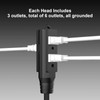 Cable de extensión doble con múltiples tomas, cable de extensión
