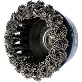 Osborn 2608151 Cup Brush M14 Knotted of Steel Wire, 0 V, Silver/Blue