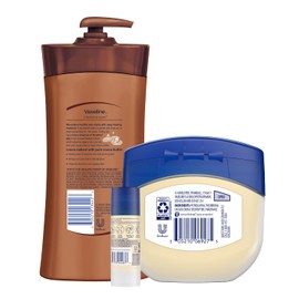 Vaseline Vaseline Intensive Care Cocoa Radiant Lotion, 20.3 oz Bundled with Moisturizing Healing Jelly Butter, 7.5 and Shimmer Stick, 1.4 oz, Moisturized Skin Light Butter Scent