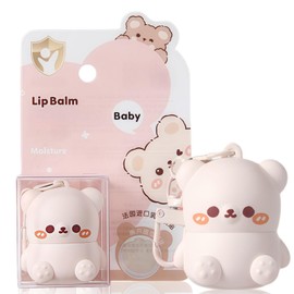 2 in 1 Keychain Bear Lip Balm,L/ip Balm Keyring,Mini Li/p B/alm,Cute Bear Keychain L/ip Ba/lm,Nourishing Li/p Balm,Portable Lightweight Lip Balm,Anti-Dry Anti-Crack Lip Gloss,Chap Sticks for Lips