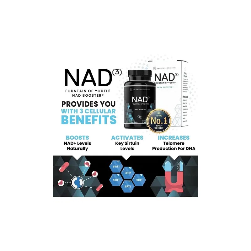 High Performance Nutrition NAD+ Booster 30 Caps Suplemento Vegano Sin
