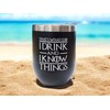 Hilarious 12oz Stainless Steel Vacuum Insulated Wine Tumblers with Press