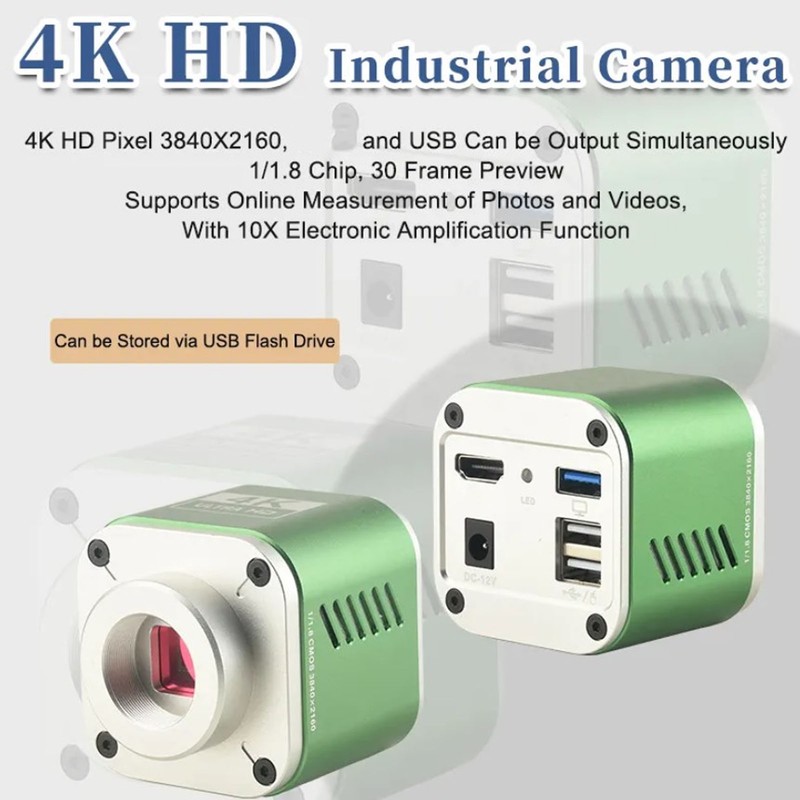 Industrial Microscope Camera 4K HD 8.3MP Digital High Definition Multimedia