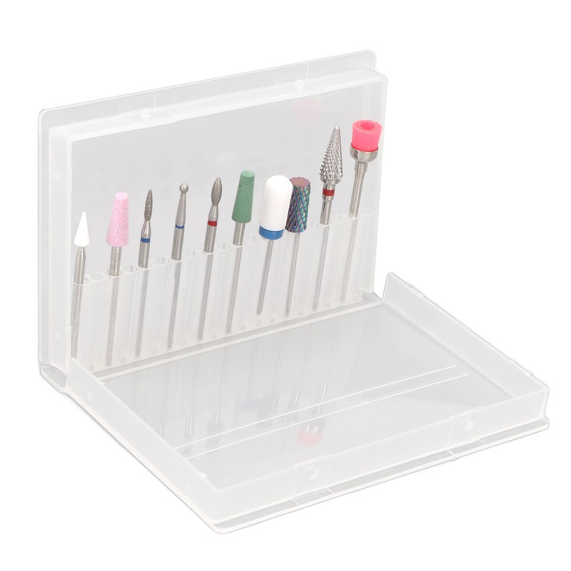 10 Pcs Nails Drill Bit Set Portable Remove Polishing Nail