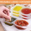 WEELOO Double Compartment Seasoning Container with Lid, 25PCS Double Compartment