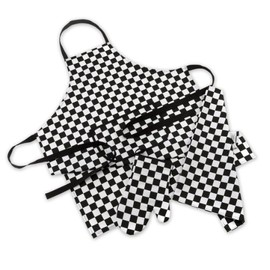 Mad About Cooking - 3 Piece Chef Set - Black and White Check