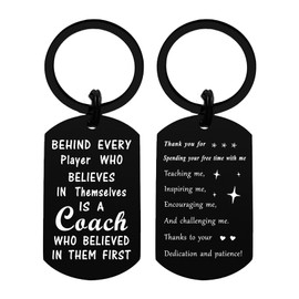 MXRSDF Coach Appreciation Gifts, Thank You Keychain for Baseball Softball Soccer Volleyball Basketball Team PE Instructor, Metal Engraved