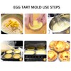NNon-Stick Egg Tart Molds, Carbon Steel Mini Baking Cup, Reusable
