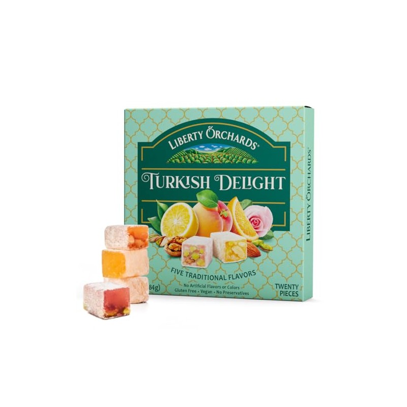 Liberty Orchards, Turkish Delight - Premium Chewy Gourmet Vegan Candy