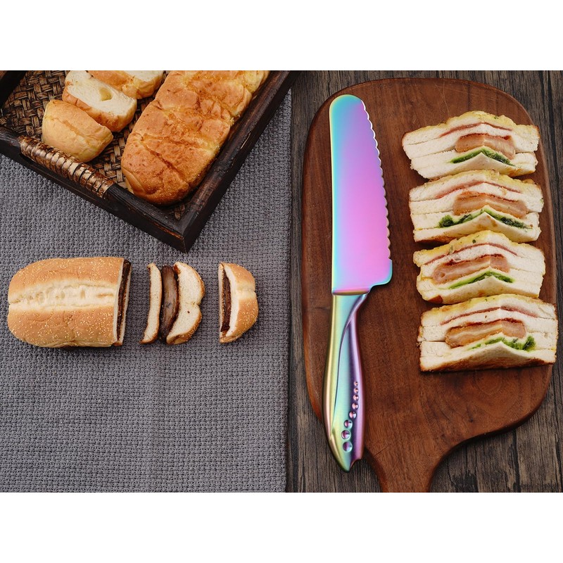 WELLSTAR Sandwich Knife, 6 inch Serrated Utility Knife High Carbon