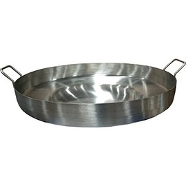 Acero Ware 22" Heavy Duty 5" Deep Regular Concave Stainless Steel Comal for Portable Gas Stove