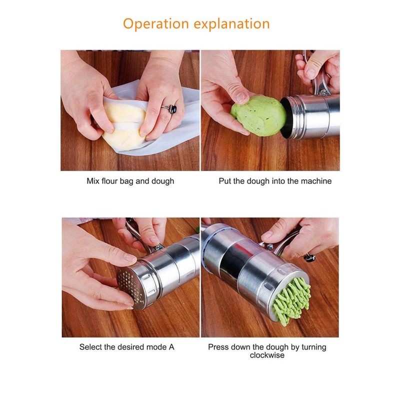 Stainless Steel Noodle Maker,Manual Pasta Machine Stainless Steel Pasta Maker