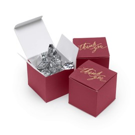 Hortense B. Hewitt One-Piece Favor Boxes, 2-Inch, Burgundy, 25-Count