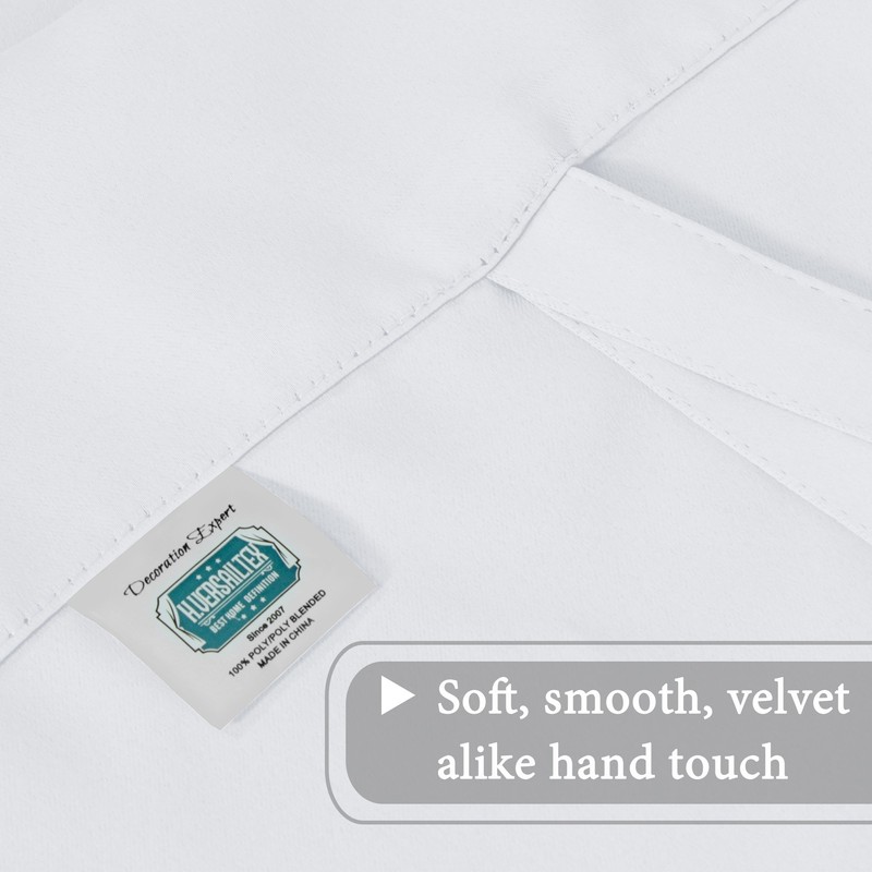H.VERSAILTEX Pure White Curtain Thermal Insulated Tie Up Window Shade