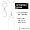 BIOPRONEXT Lightweight Retractable Lighter Holder - 11.8 Inch Black Leash