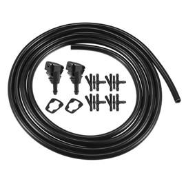 X AUTOHAUX 2pcs Windshield Washer Nozzle for Subaru Impreza 2008-2014 1.6 Meters Hose with Connectors Kit Replaces 86636FG051
