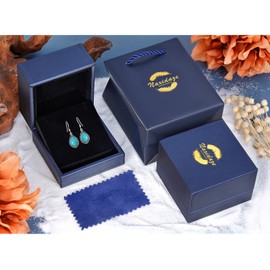 Genuine Turquoise Earrings 925 Sterling Silver Heart Turquoise Earrings Vintage Boho Nature Gemstone Real Western Jewelry for Women