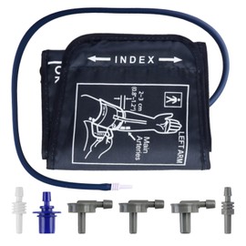 Small Blood Pressure Cuff, 17-22CM Replacement S Szie Cuff Adjustable Applicable for Slim Upper Arm with 6 Connectors Universal for Omron BP Monitor Home Use Not Included Machines