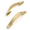 Amerdeco 10 Pack Brushed Gold Cabinet Pulls 3 Inch(76mm) Hole