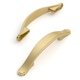 Amerdeco 10 Pack Brushed Gold Cabinet Pulls 3 Inch(76mm) Hole Center Drawer Pulls Cabinet Hardware Kitchen Cabinet Handles for Bathroom Dresser Pulls ZH0068